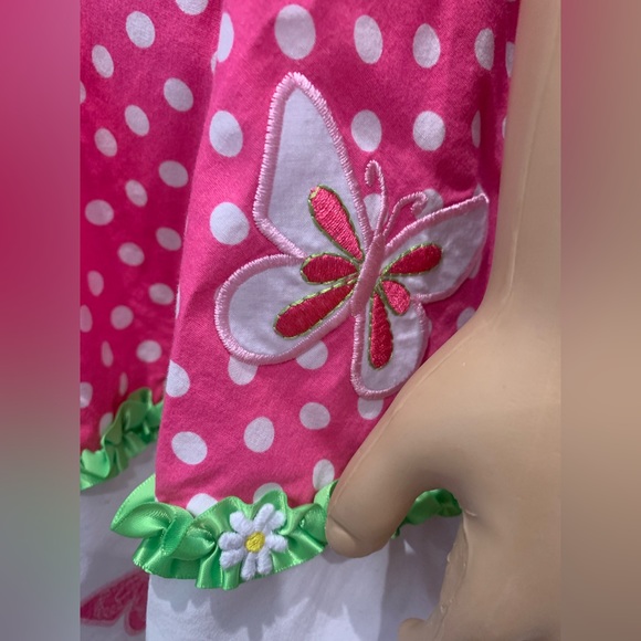Toddler Pink/White Polka Dot Dress! - Picture 3 of 7